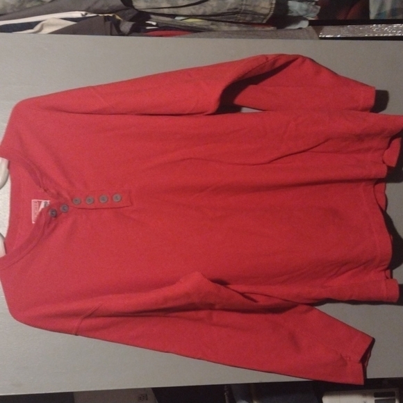 UNLIMITED Marlboro red vintage quarter button up long sleeve sweater size large - Picture 1 of 8